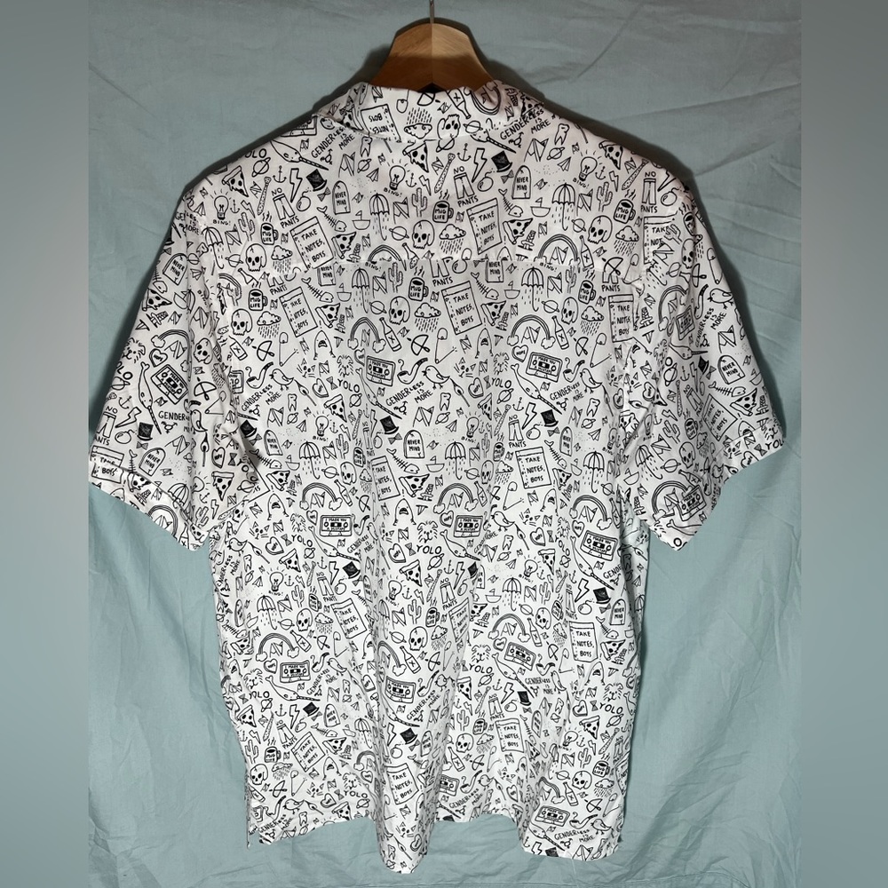 Androgynous Fox Stick&Poke Button Up